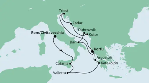 AIDA Östliches Mittelmeer-Kreuzfahrt 2022: Von Rom nach Korfu 2