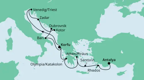 AIDA Östliches Mittelmeer-Kreuzfahrt 2023: Von Korfu nach Antalya 2