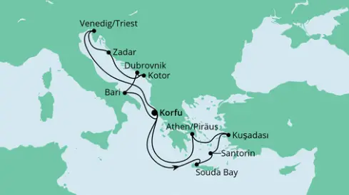 AIDA Östliches Mittelmeer-Kreuzfahrt 2024: Adria & Griechenland