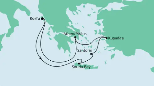 AIDA Östliches Mittelmeer-Kreuzfahrt 2024: Griechenland ab Korfu