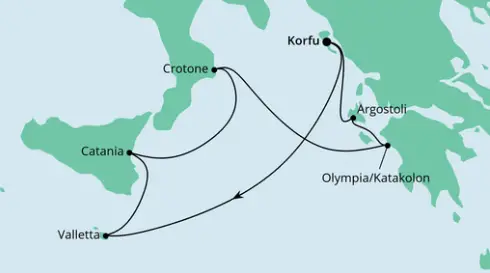 AIDA Östliches Mittelmeer-Kreuzfahrt 2024: Mittelmeerinseln ab Korfu