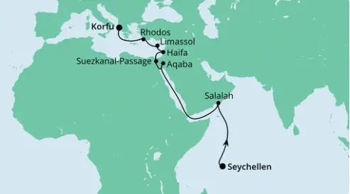 AIDA Östliches Mittelmeer-Kreuzfahrt 2024: Von den Seychellen nach Korfu 1