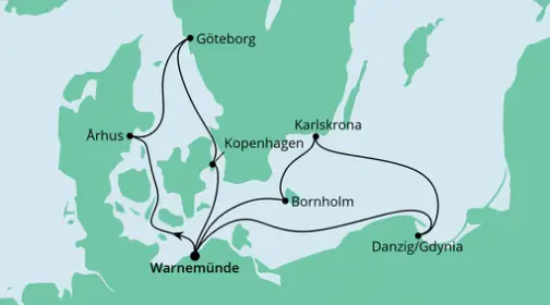 AIDA Ostsee-Kreuzfahrt 2023: Dänemark mit Danzik & Göteborg