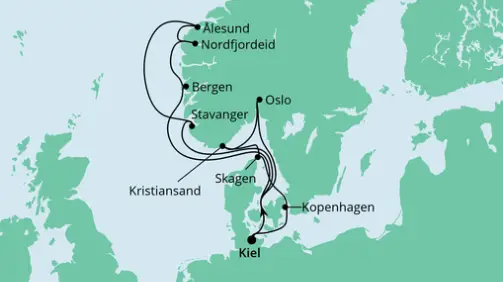 AIDA Ostsee-Kreuzfahrt 2023: Skandinavien ab Kiel