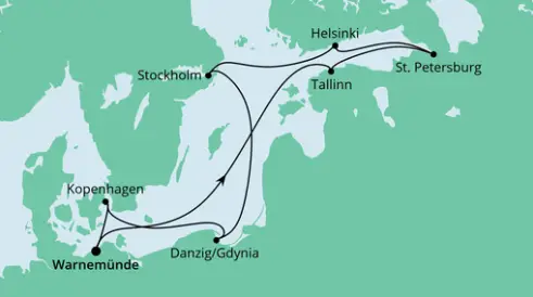 AIDA Ostsee-Kreuzfahrt 2024: Städte der Ostsee