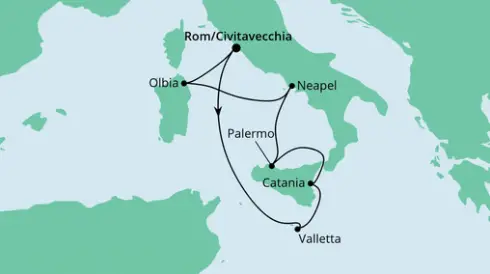 AIDA Westliches Mittelmeer-Kreuzfahrt 2022: Italien und Malta