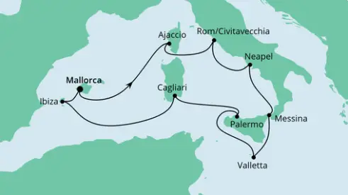 AIDA Westliches Mittelmeer-Kreuzfahrt 2022: Italien und Mittelmeerinseln