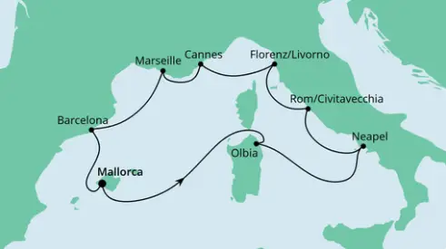 AIDA Westliches Mittelmeer-Kreuzfahrt 2022: Mediterrane Highlights
