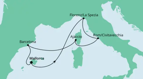AIDA Westliches Mittelmeer-Kreuzfahrt 2022: Mediterrane Schätze ab Mallorca
