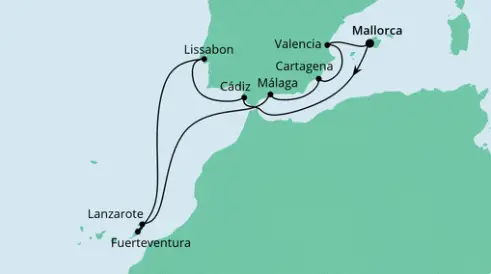 AIDA Westliches Mittelmeer-Kreuzfahrt 2022: Spanien, Portugal & Kanaren