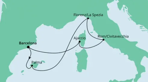 AIDA Westliches Mittelmeer-Kreuzfahrt 2023: Mediterrane Schätze ab Barcelona