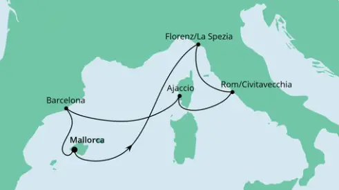 AIDA Westliches Mittelmeer-Kreuzfahrt 2023: Mediterrane Schätze ab Mallorca