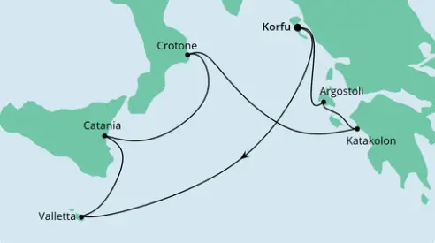 AIDA Westliches Mittelmeer-Kreuzfahrt 2023: Mittelmeerinseln ab Korfu