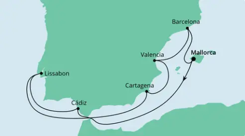 AIDA Westliches Mittelmeer-Kreuzfahrt 2023: Spanien mit Lissabon
