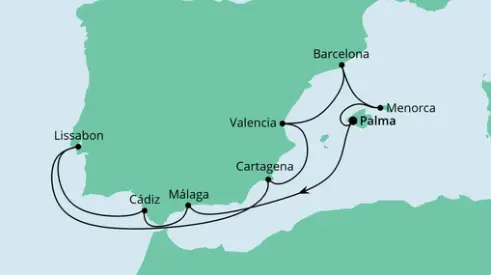 AIDA Westliches Mittelmeer-Kreuzfahrt 2023: Spanien, Portugal & Balearen