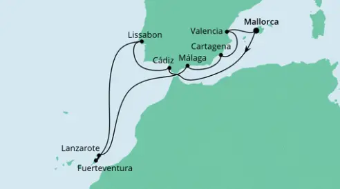 AIDA Westliches Mittelmeer-Kreuzfahrt 2023: Spanien, Portugal & Kanaren