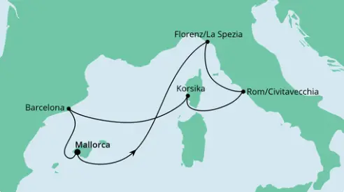 AIDA Westliches Mittelmeer-Kreuzfahrt 2024: Mediterrane Schätze ab Mallorca