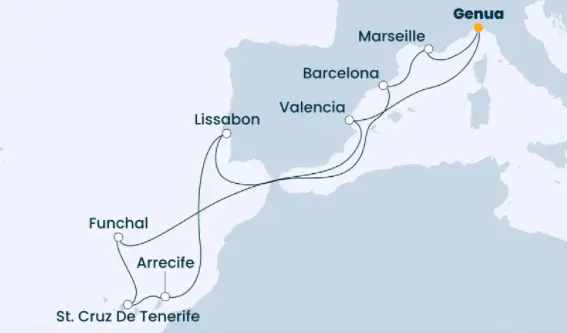 Costa Kanaren-Kreuzfahrt 2022: Mittelmeer ab Genua