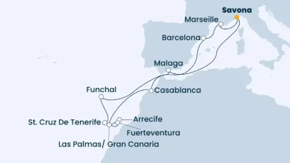 Costa Kanaren-Kreuzfahrt 2022: Mittelmeer ab Savona 2
