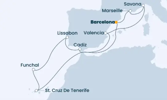 Costa Kanaren-Kreuzfahrt 2022: Mittelmeer ab Barcelona