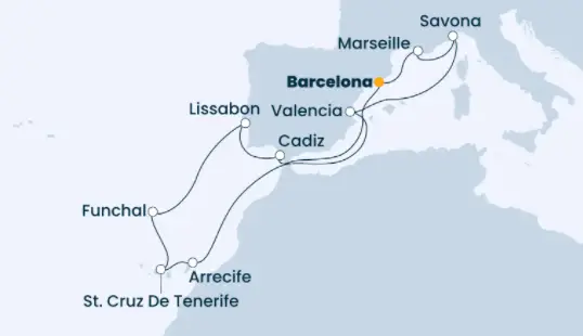 Costa Kanaren-Kreuzfahrt 2023: Mittelmeer ab Barcelona