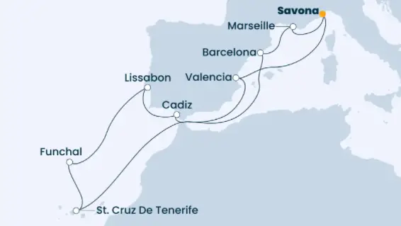 Costa Kanaren-Kreuzfahrt 2023: Mittelmeer ab Savona