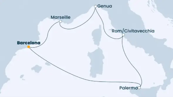 Costa Mittelmeer-Kreuzfahrt 2022: Mittelmeer ab Barcelona