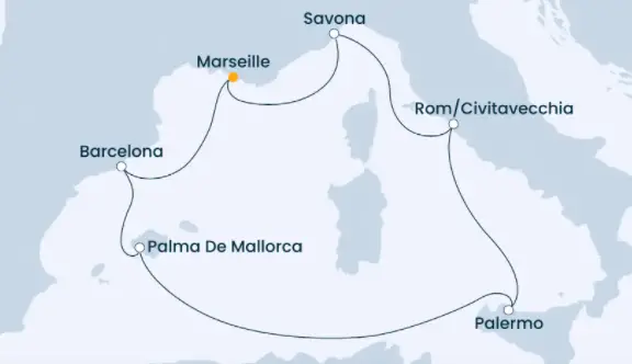 Costa Mittelmeer-Kreuzfahrt 2022: Mittelmeer ab Marseille