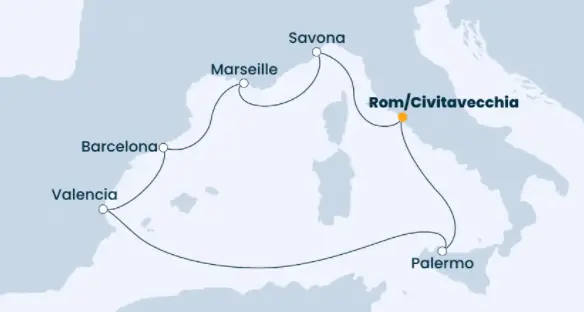 Costa Mittelmeer-Kreuzfahrt 2022: Mittelmeer ab Rom