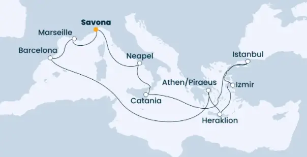 Costa Mittelmeer-Kreuzfahrt 2022: Mittelmeer ab Savona 9