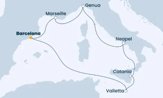 Costa Mittelmeer-Kreuzfahrt 2023: Mittelmeer ab Barcelona