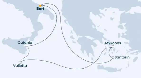 Costa Mittelmeer-Kreuzfahrt 2023: Mittelmeer ab Bari