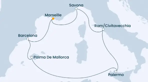 Costa Mittelmeer-Kreuzfahrt 2023: Mittelmeer ab Marseille