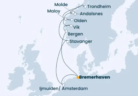 Costa Nordsee-Kreuzfahrt 2022: Nordeuropa ab Bremerhaven