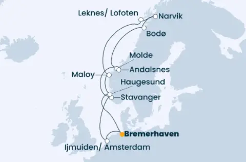 Costa Nordsee-Kreuzfahrt 2023: Nordeuropa ab Bremerhaven 2