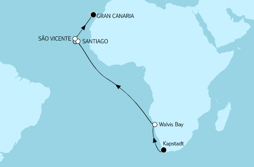 Mein Schiff Afrika-Kreuzfahrt 2023: Kapstadt bis Gran Canaria 2