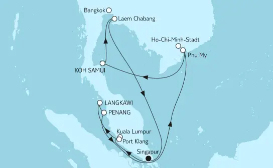 Mein Schiff Asien-Kreuzfahrt 2023: Asien mit Singapur