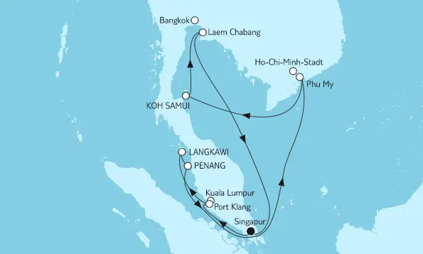 Mein Schiff Asien-Kreuzfahrt 2024: Asien mit Singapur