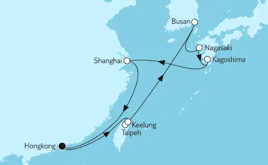Mein Schiff Asien-Kreuzfahrt 2024: Hongkong mit Japan