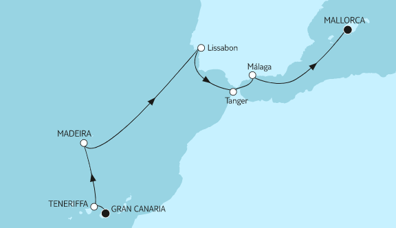 Mein Schiff Kanaren-Kreuzfahrt 2022: Gran Canaria bis Mallorca