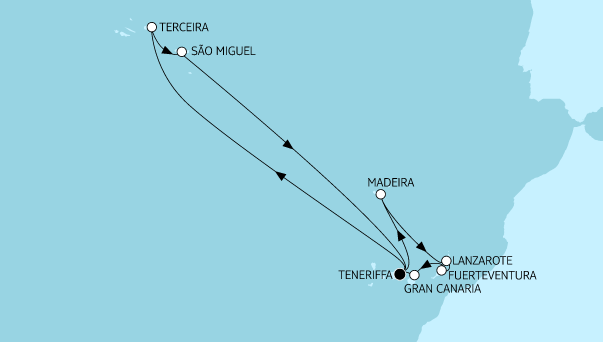 Mein Schiff Kanaren-Kreuzfahrt 2022: Kanaren mit Azoren & Madeira