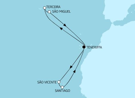 Mein Schiff Kanaren-Kreuzfahrt 2022: Kapverdische Inseln & Azoren