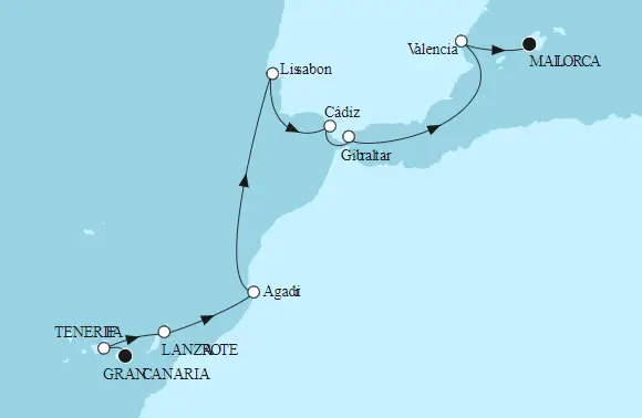 Mein Schiff Kanaren-Kreuzfahrt 2023: Gran Canaria bis Mallorca