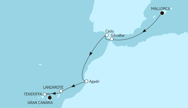 Mein Schiff Kanaren-Kreuzfahrt 2023: Mallorca bis Gran Canaria