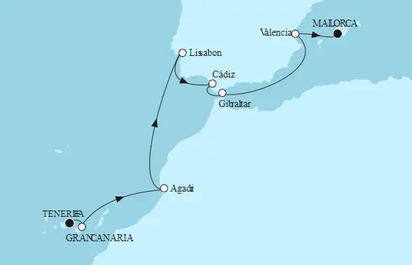 Mein Schiff Kanaren-Kreuzfahrt 2023: Teneriffa bis Mallorca