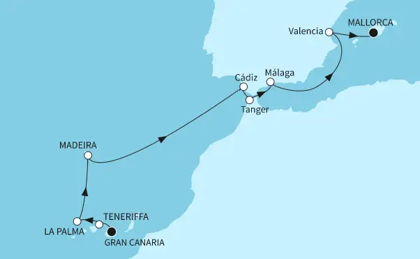 Mein Schiff Kanaren-Kreuzfahrt 2024: Gran Canaria bis Mallorca