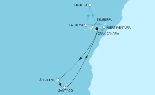 Mein Schiff Kanaren-Kreuzfahrt 2024: Kanaren mit Madeira 2 & Kapverdische Inseln 1