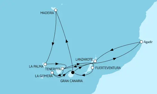 Mein Schiff Kanaren-Kreuzfahrt 2024: Kanaren mit Madeira 2 & Lanzarote