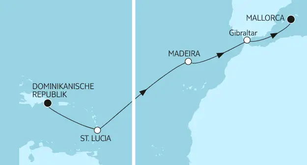Mein Schiff Karibik-Kreuzfahrt 2022: Dominikanische Republik bis Mallorca