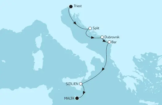 Mein Schiff Mittelmeer-Kreuzfahrt 2022: Adria mit Sizilien